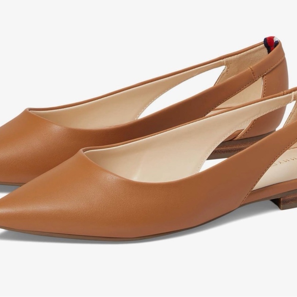 Tommy Hilfiger Cognac Velahi Pointed Toe Slingback Flats - Picture 3 of 8